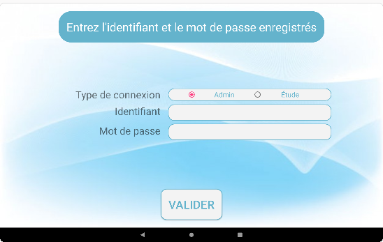 Ecran login admin selfcog