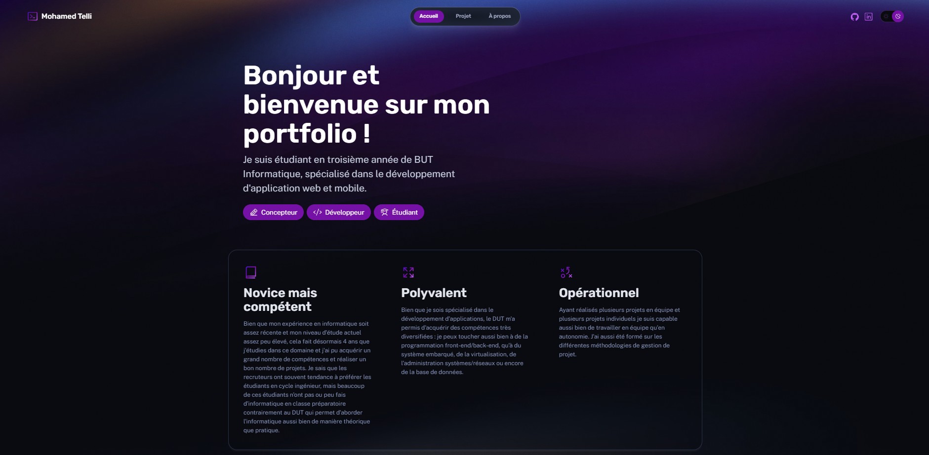 Page d'accueil du site